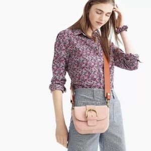 J.Crew Liberty London Floral Fuschia shirt size 10